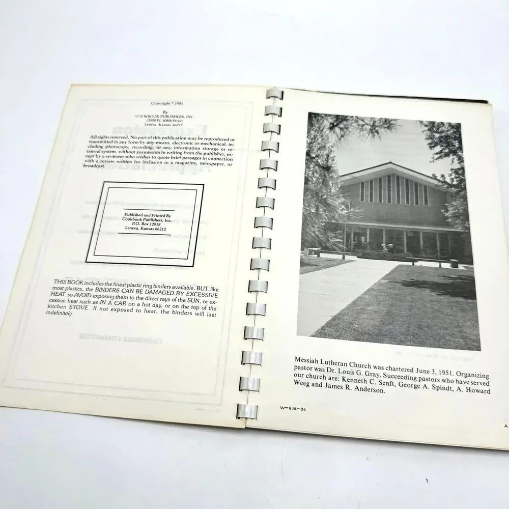 Redwood City California Messiah Lutheran Church Cookbook Recipes Vintage 1980s
